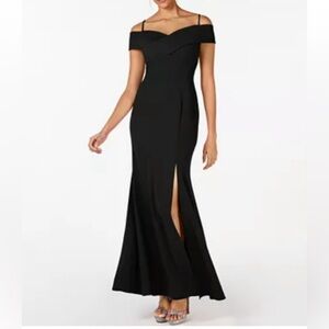 Night Way Collections Black Off Shoulder Evening Dress